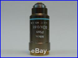Nikon Plan 40X/0.65 /0.17 WD 0.56 Microscope Objective