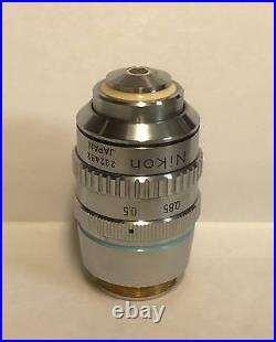 Nikon Plan 50X Microscope Objective Lens 160mm With Iris Optiphot Labophot ++