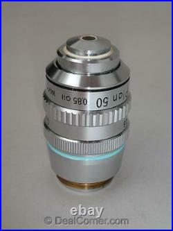 Nikon Plan 50X Oil Microscope Objective Lens 160mm with Iris Optiphot Labophot