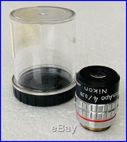 Nikon Plan APO Apochromat 4X/0.20 Microscope Objective 160mm