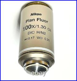 Nikon Plan FLUOR 100x /1.3 Oil DIC H/N2 CFI Eclipse Microscope Objective