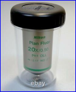 Nikon Plan Fluor 20x/0.50 Ph1 DLL Eclipse Microscope Objective