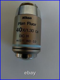 Nikon Plan Fluor 40X/1.30 Oil DIC H Microscope Objective, infinity corrected