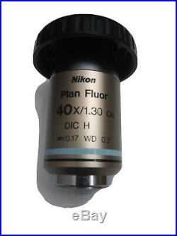 Nikon Plan Fluor 40x / 1.30 Oil DIC H Infinity 0.17 Wd 0.2 Microscope Objective