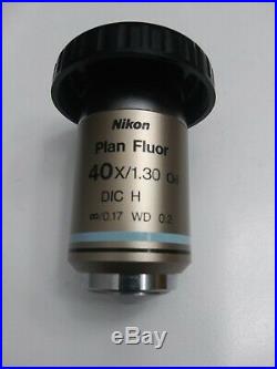 Nikon Plan Fluor 40x / 1.30 Oil DIC H Infinity 0.17 Wd 0.2 Microscope Objective