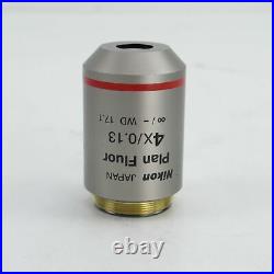 Nikon Plan Fluor 4x/0.13 Wd 17.1 Cfi Microscope Objective Lens