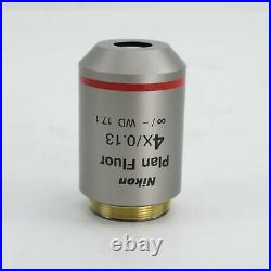 Nikon Plan Fluor 4x/0.13 Wd 17.1 Cfi Microscope Objective Lens