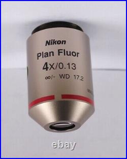 Nikon Plan Fluor 4x /. 13 Eclipse Microscope Objective