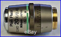 Nikon Plan Fluor Elwd 20x/0.45 DIC L /0-2 Wd 7.4 M25 Microscope Objective