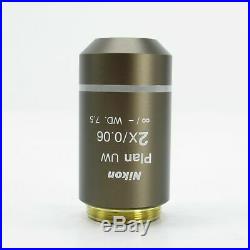 Nikon Plan Uw 2x/0.06 Wd 7.5 Microscope Objective Lens