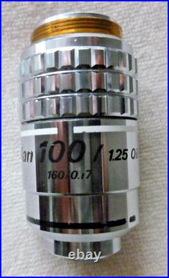 Nikon Plan microscope objectives set of 4 10x, 20x, 40x, 100x