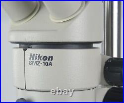 Nikon SMZ-10A Darkfield Microscope 10x/24 Super Wide Eyepieces Plan 0.75x Lens