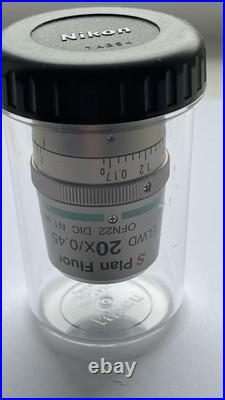 Nikon S Plan Fluor ELWD 20x / 0.45 infinity DIC N1 microscope objective