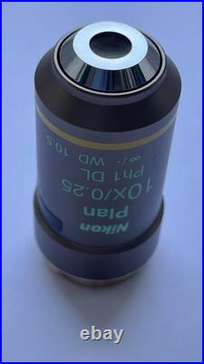 Nikon plan 10x / 0.25, infinity, Ph1 DL phase contrast microscope objective
