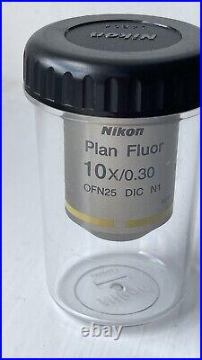 Nikon plan fluor 10x microscope objective in new condition