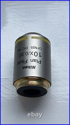 Nikon plan fluor 10x microscope objective in new condition