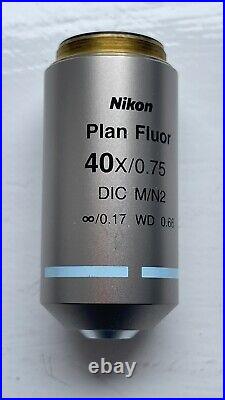 Nikon plan fluor microscope objective 40x / 0.75 DIC M/N2