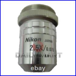 Used & Tested NIKON CF Plan 2.5X / 0.075 Microscope Brightfield Objective Lens